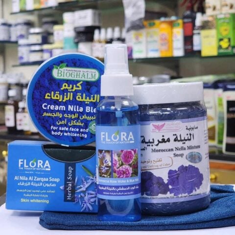مجموع النيلة الزرقاء للعناية بالبشرة – تنظيف لطيف